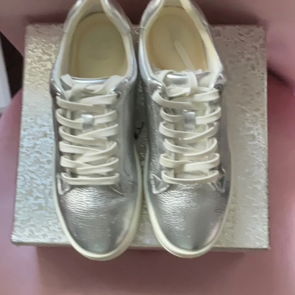 Dune London Metallic Silver Women's Sneakers - Picture 4 of 5